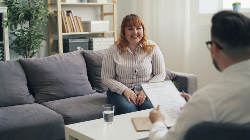 Client feeling relief after emotional breakthrough in therapy in Manhattan Beach