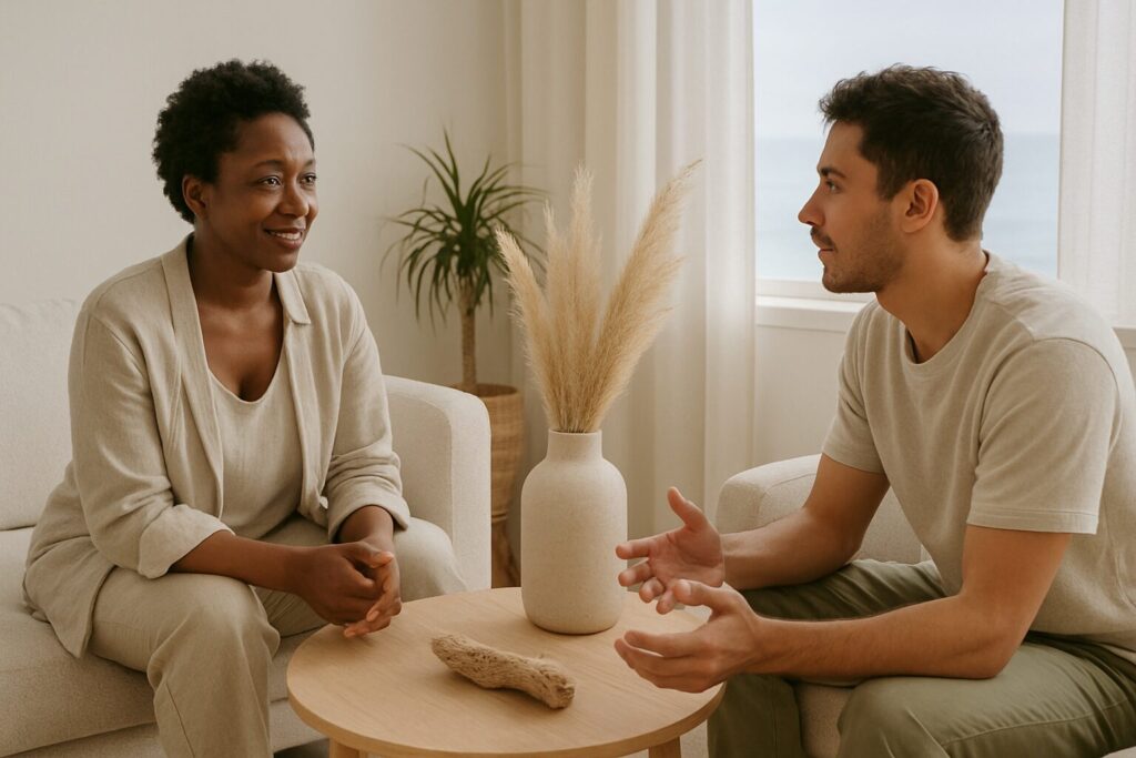“Peaceful moment symbolizing emotional healing during ADHD therapy”
