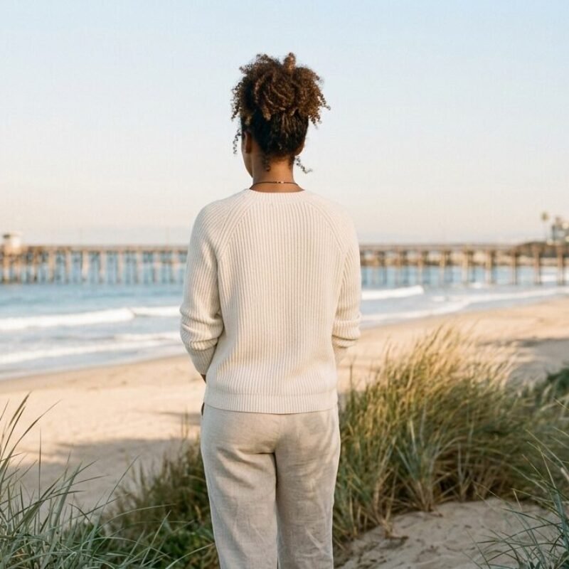Relief that ripples outward, walking toward the ocean during therapy for life transitions with Danny Duchene, LPCC